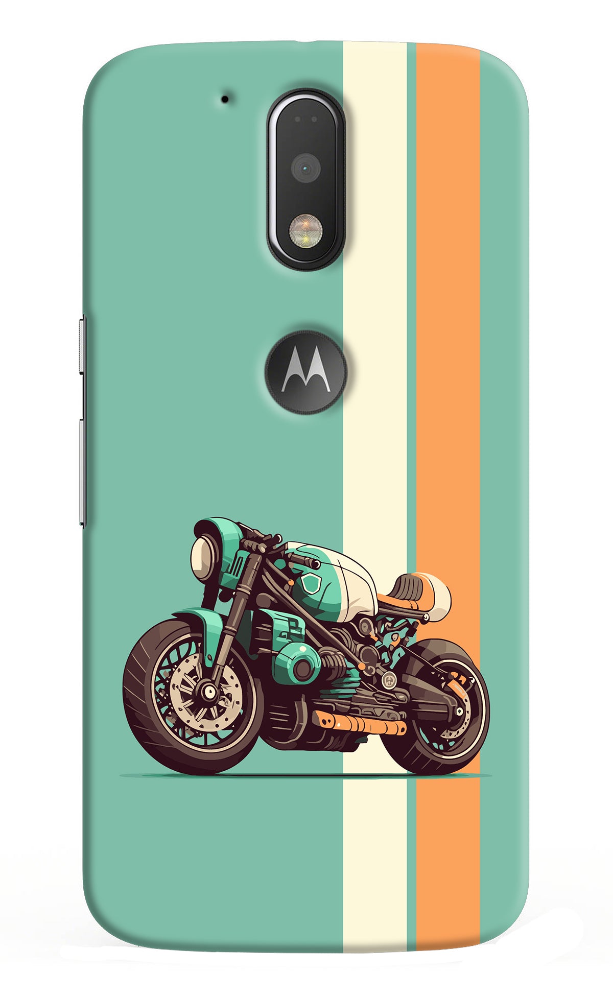 Striped Moto Drift Moto G4/G4 plus logocut Back Cover