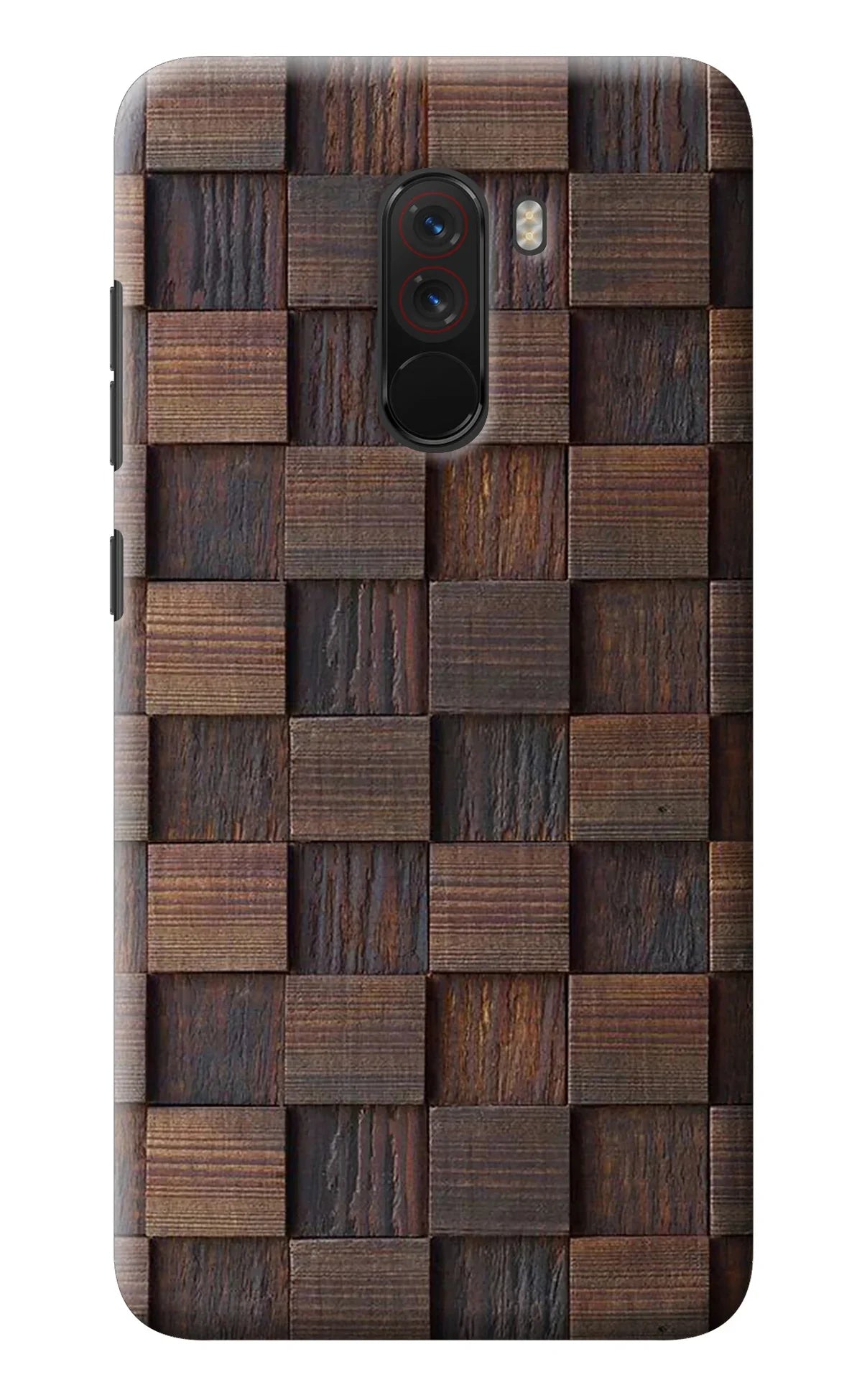 Wooden Cube Design Poco F1 Back Cover