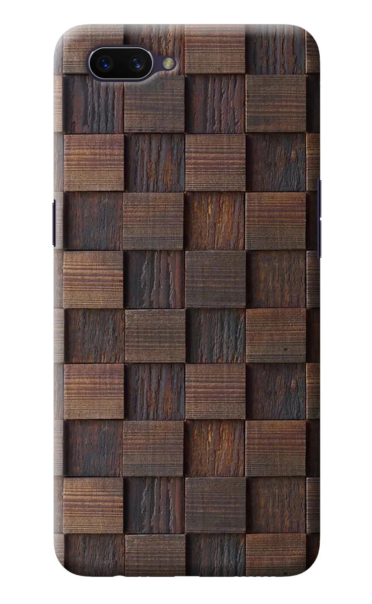 Wooden Cube Design Oppo A3S Back Cover