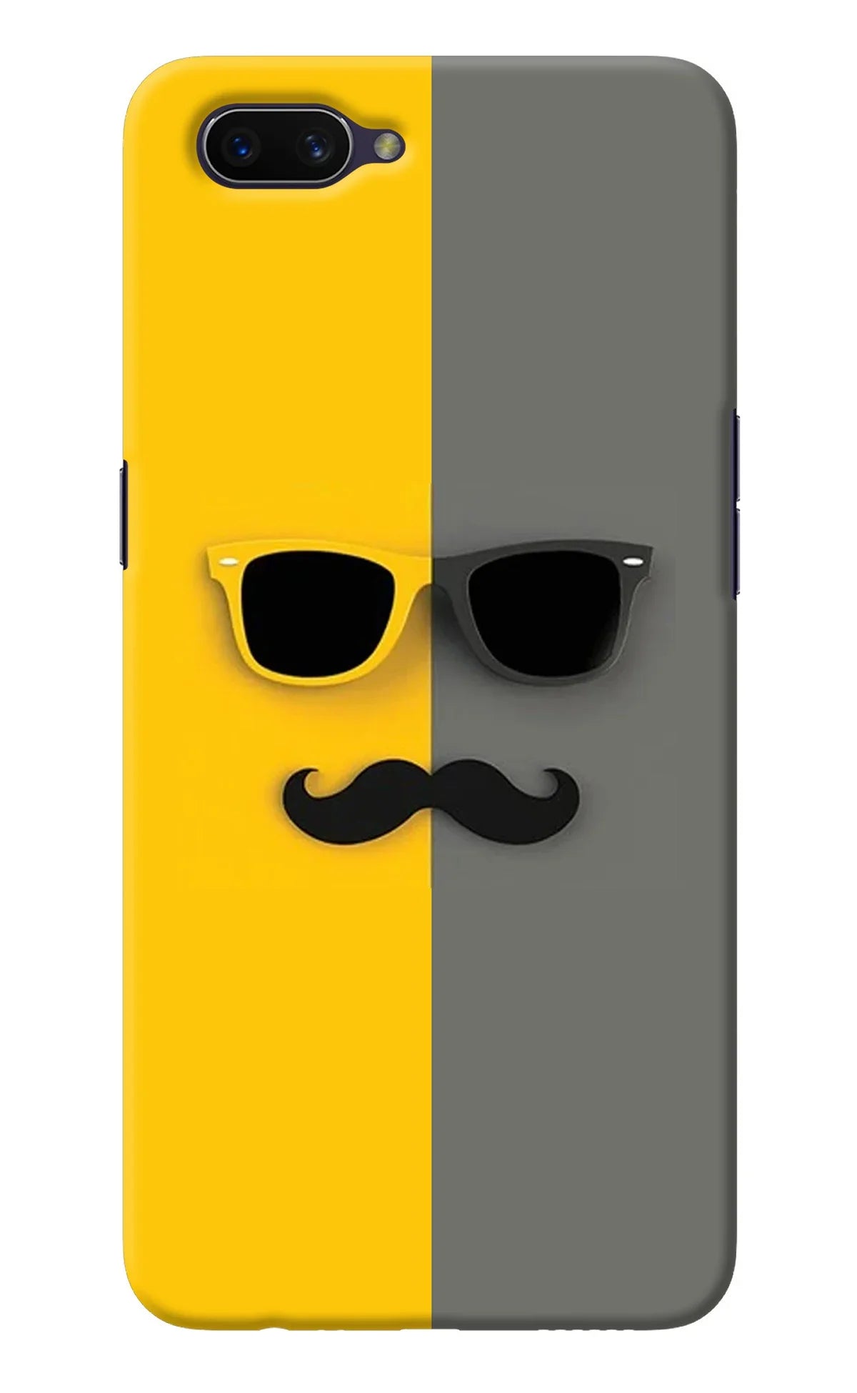 Sunglasses with Mustache Oppo A3S Back Cover