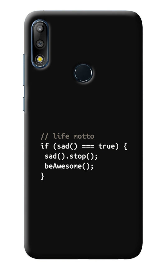 Life Motto Code Asus Zenfone Max Pro M2 Back Cover