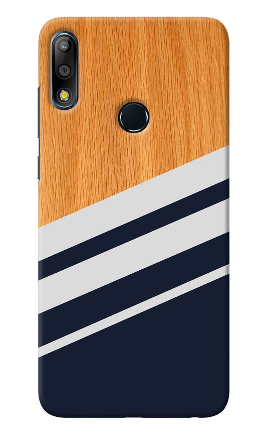 Blue and white wooden Asus Zenfone Max Pro M2 Back Cover