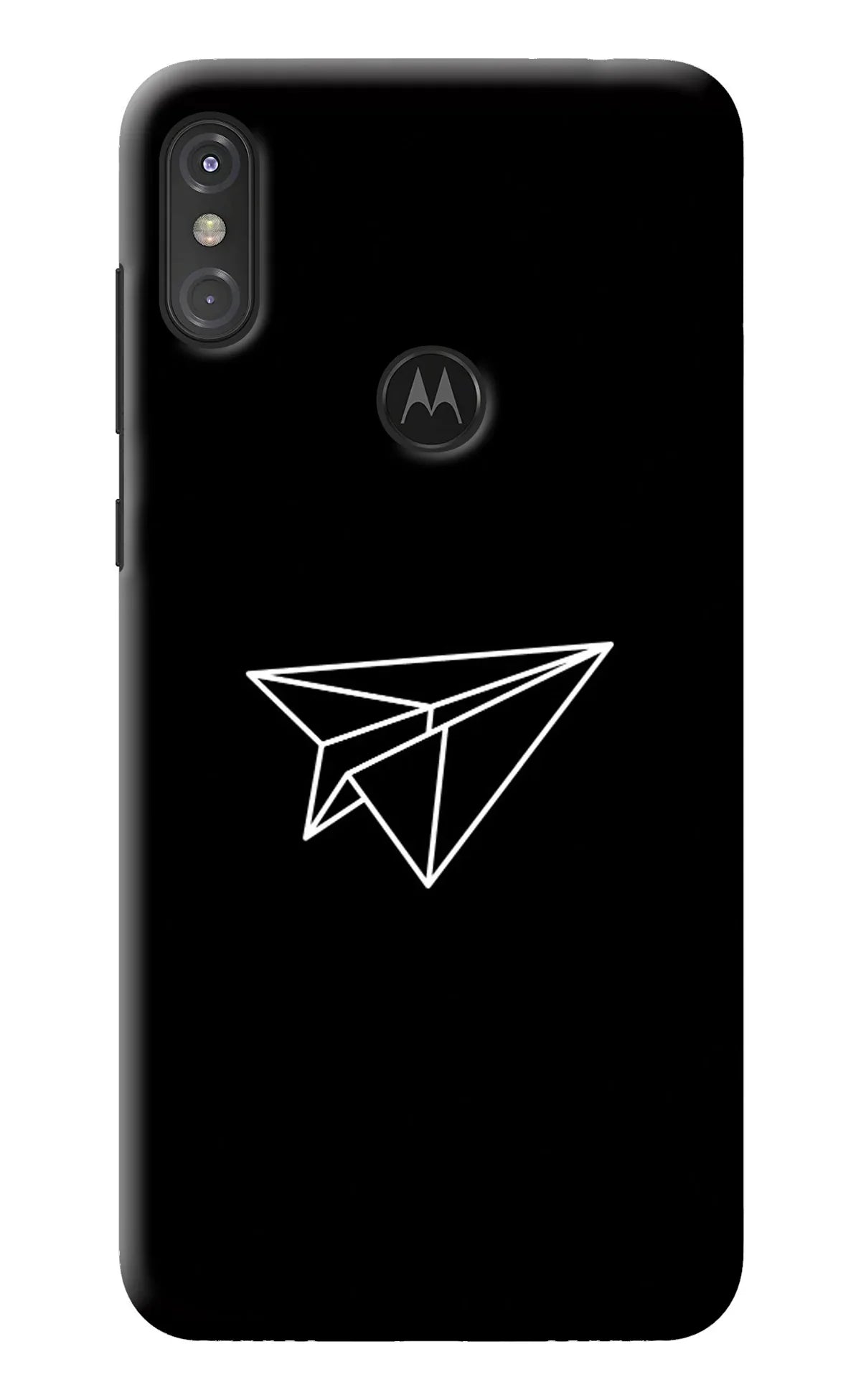 Paper Plane White Moto One Power Back Cover