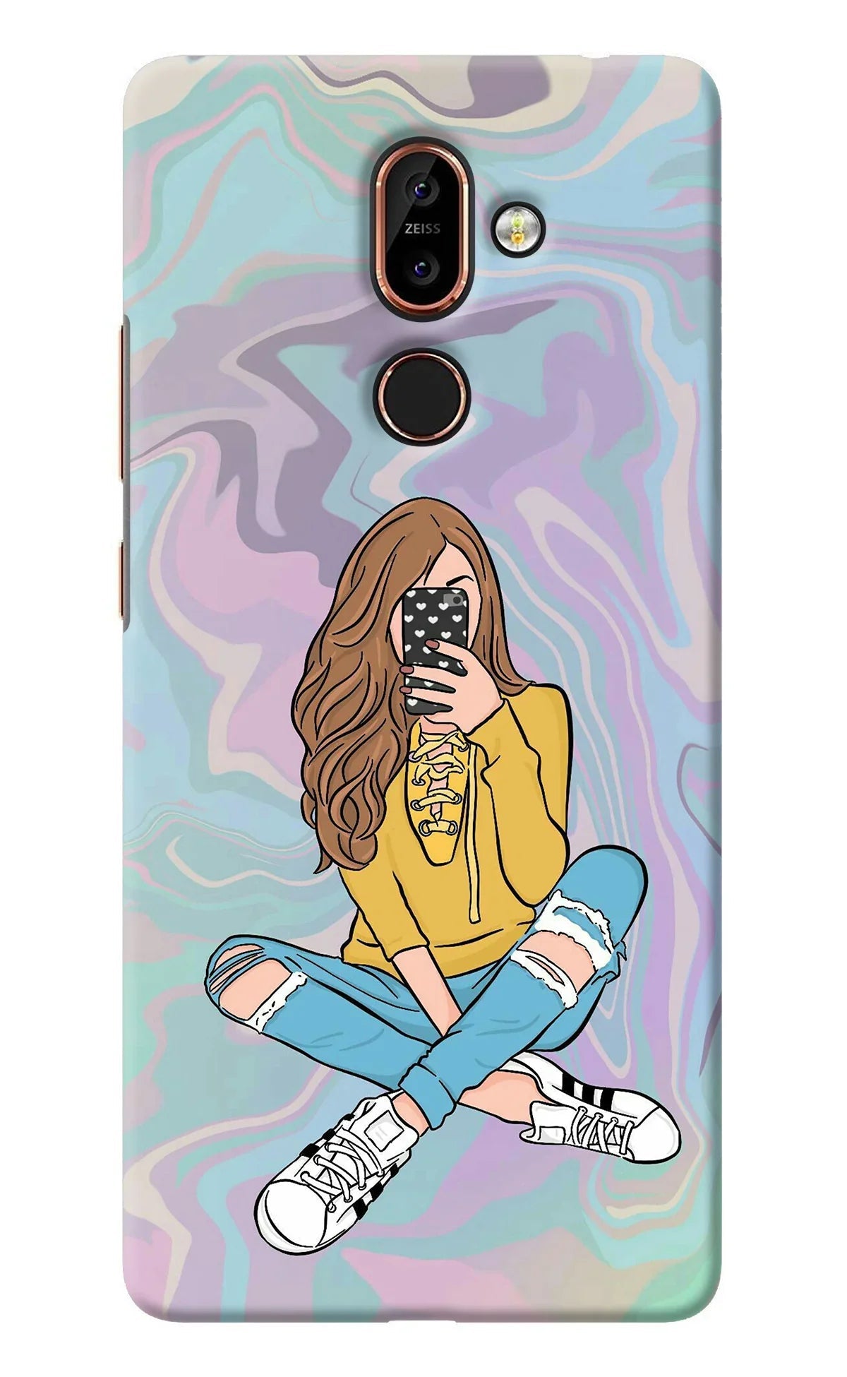 Selfie Girl Nokia 7 Plus Back Cover