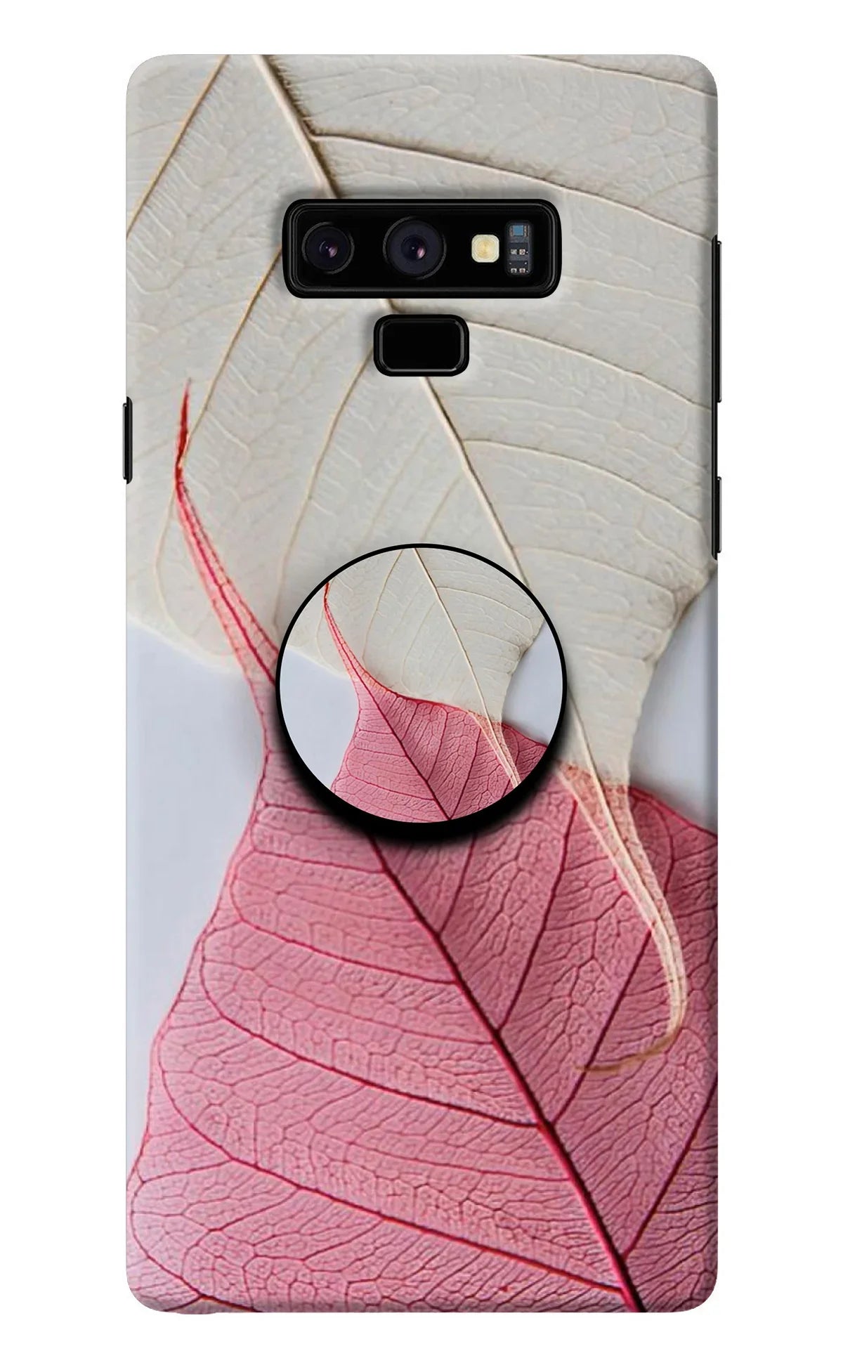 White Pink Leaf Samsung Note 9 Pop Case
