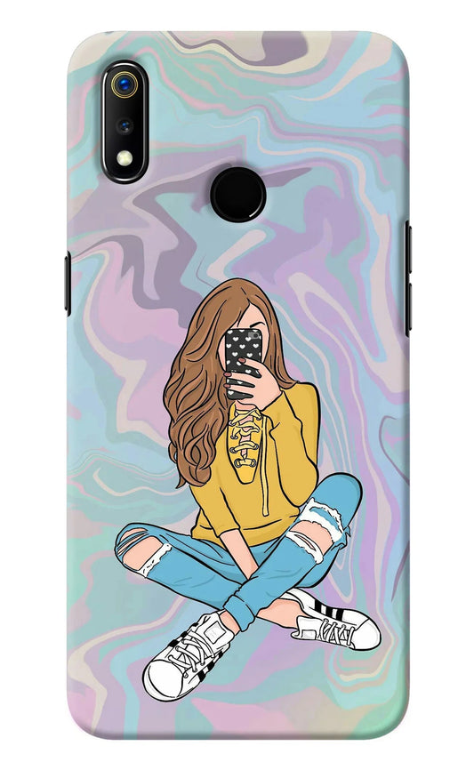 Selfie Girl Realme 3 Back Cover