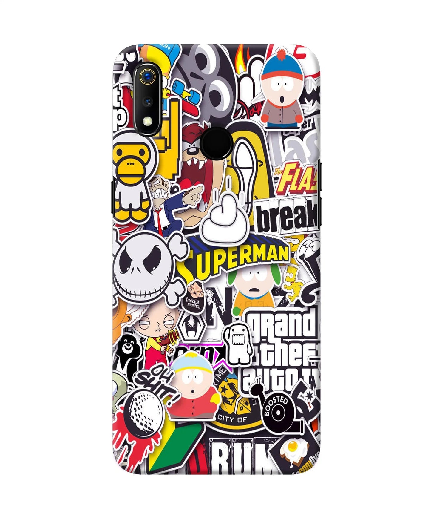 Sticker Bomb Realme 3 Back Cover