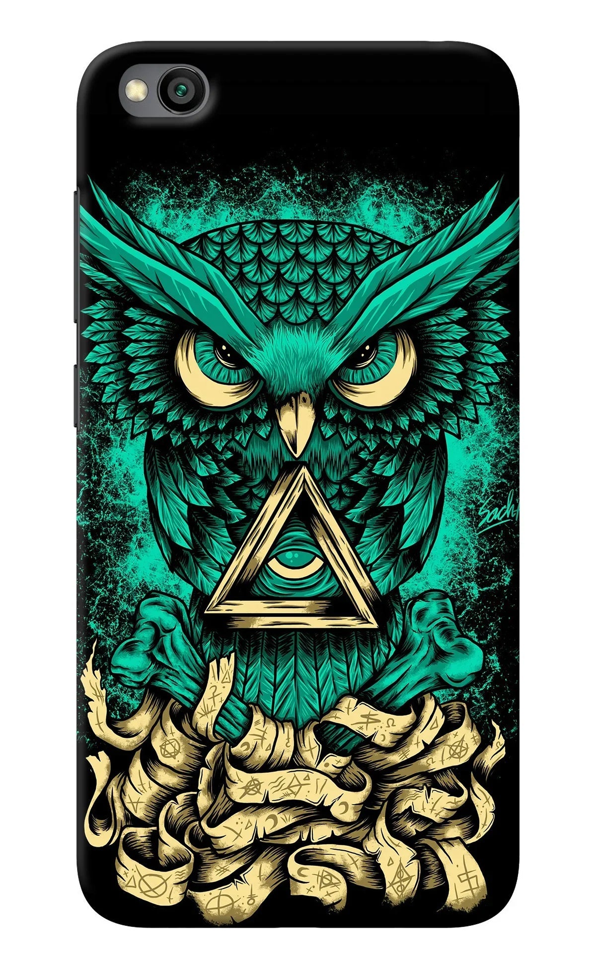 Green Owl Redmi Go Back Cover