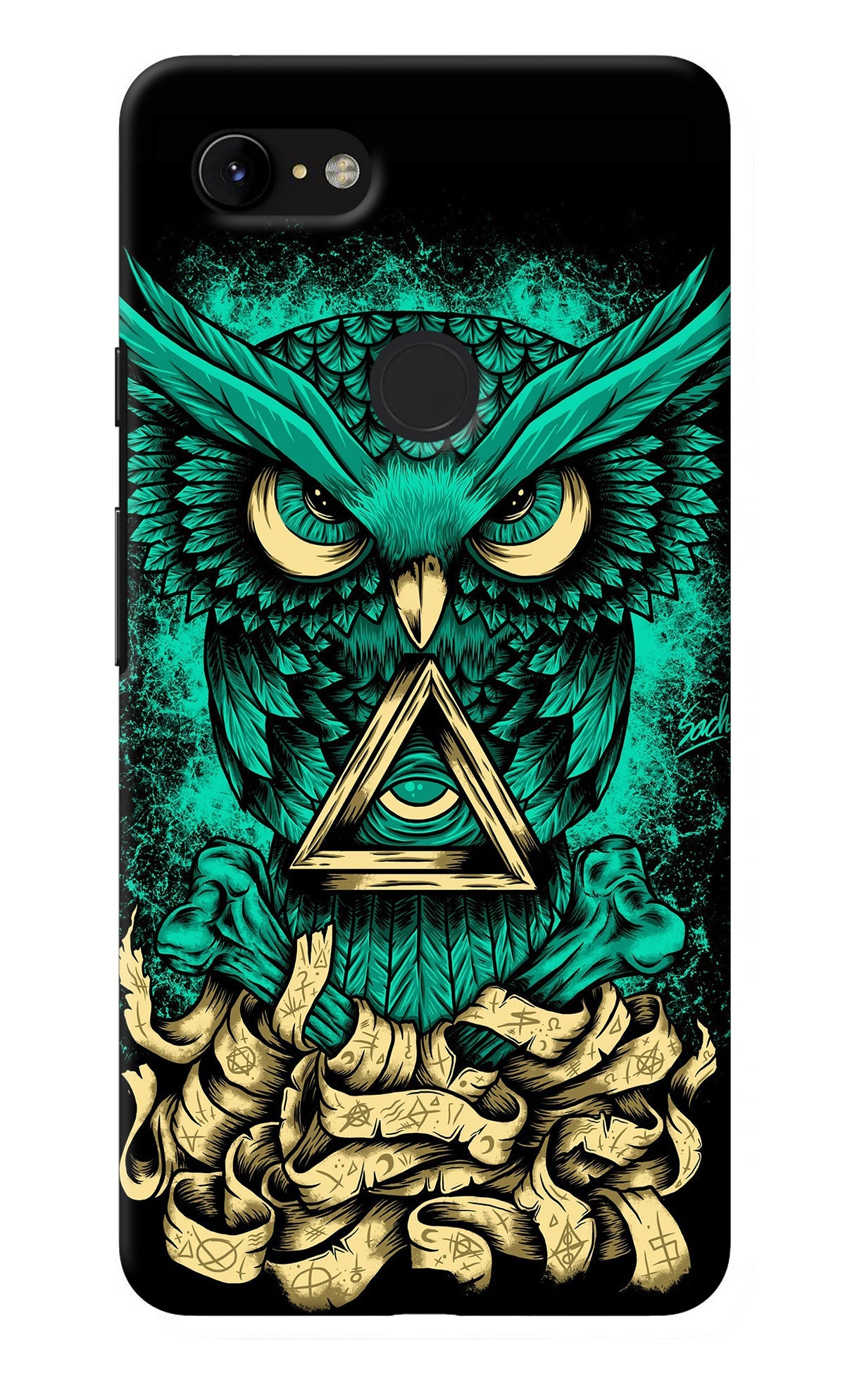 Green Owl Google Pixel 3 XL Back Cover
