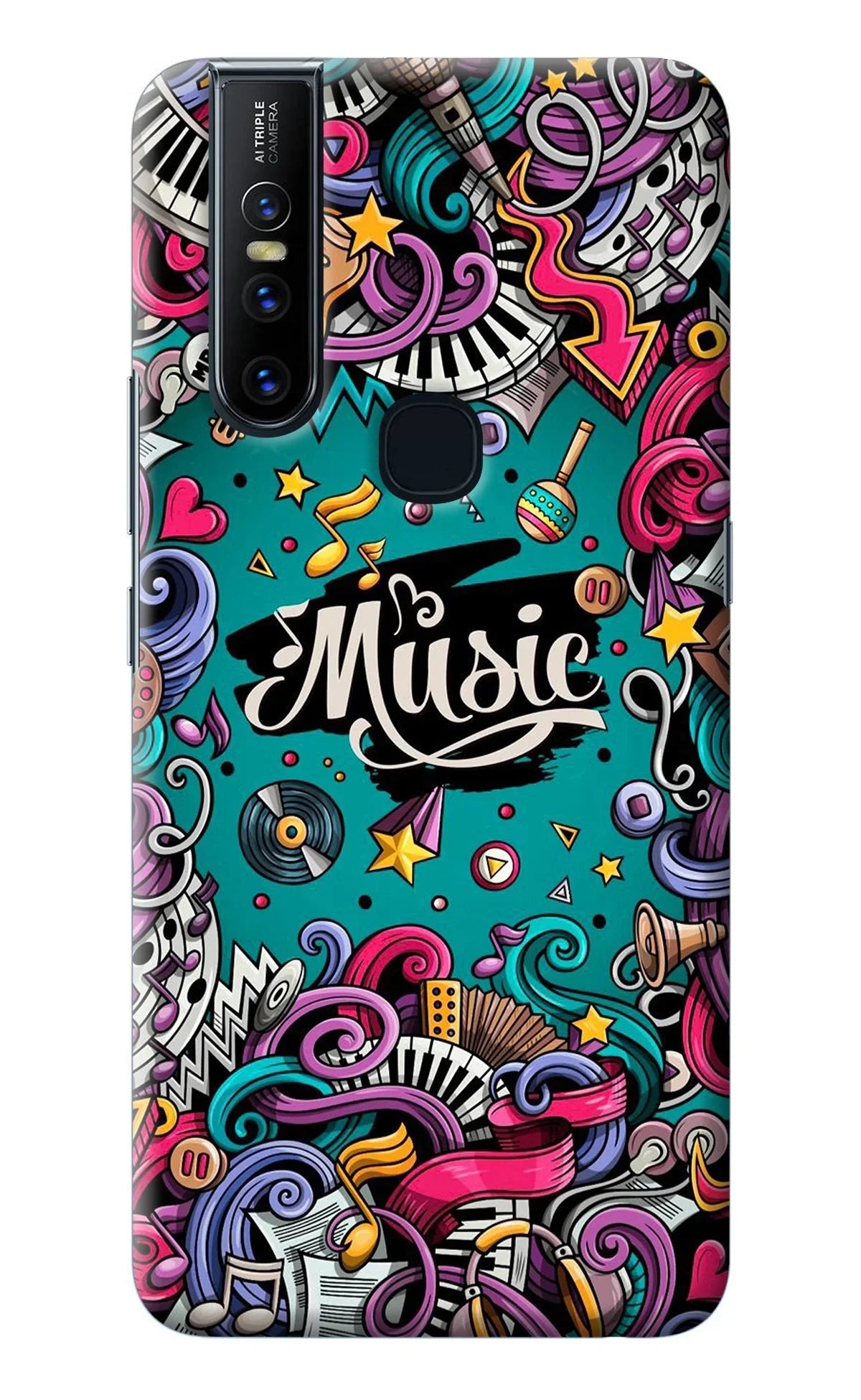 Music Graffiti Vivo V15 Back Cover