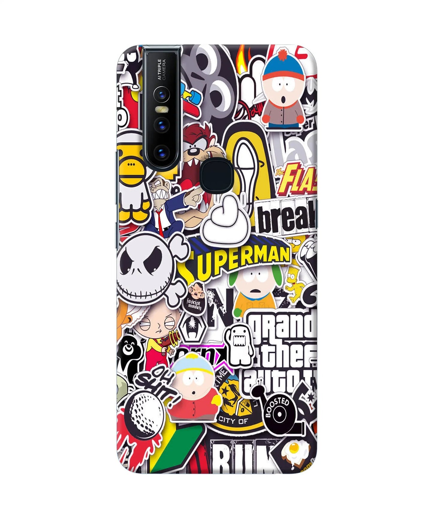 Sticker Bomb Vivo V15 Back Cover