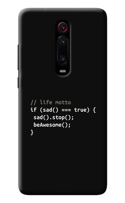 Life Motto Code Redmi K20/K20 Pro Back Cover