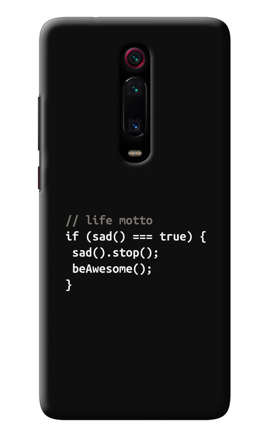 Life Motto Code Redmi K20/K20 Pro Back Cover