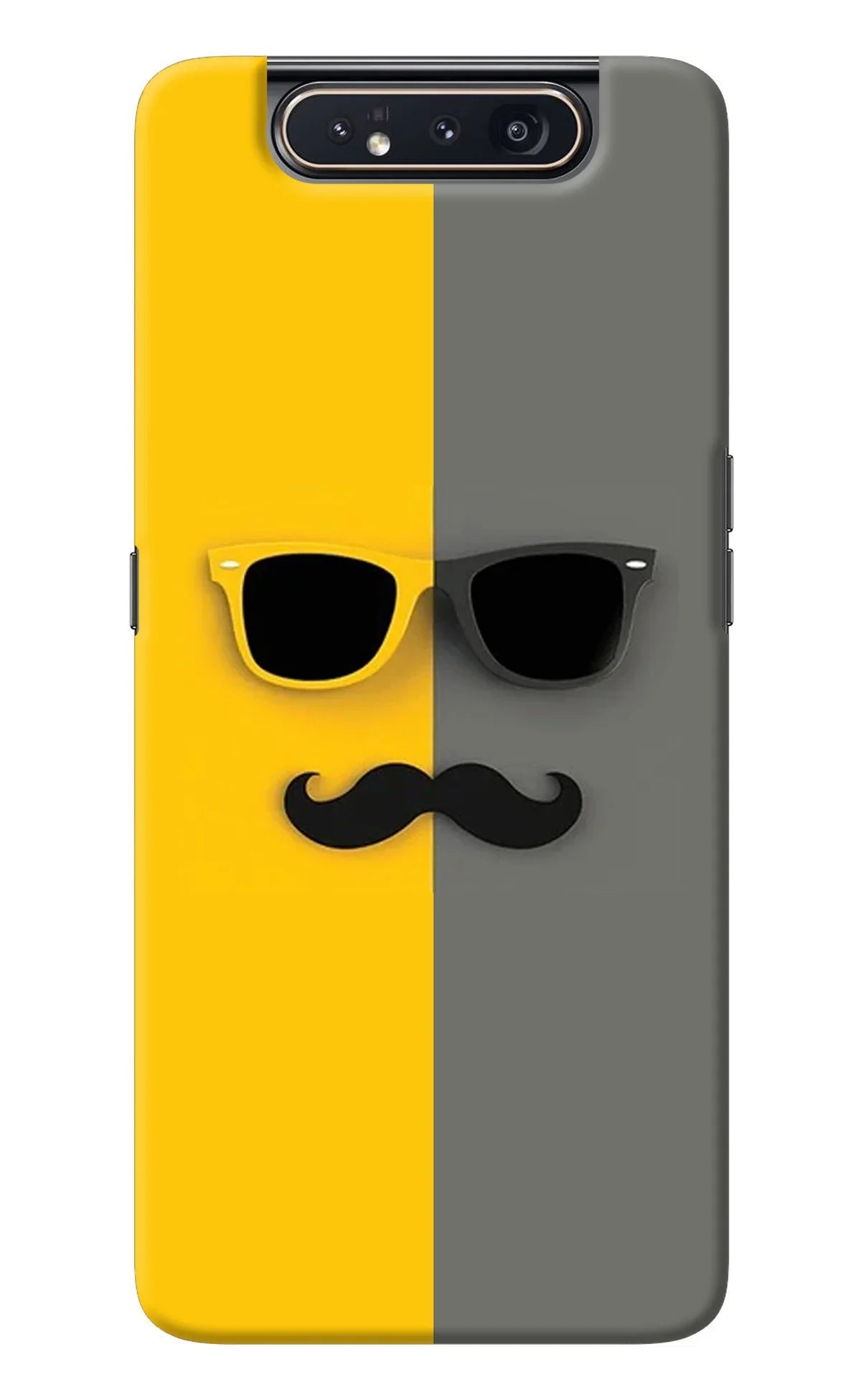 Sunglasses with Mustache Samsung A80 Back Cover