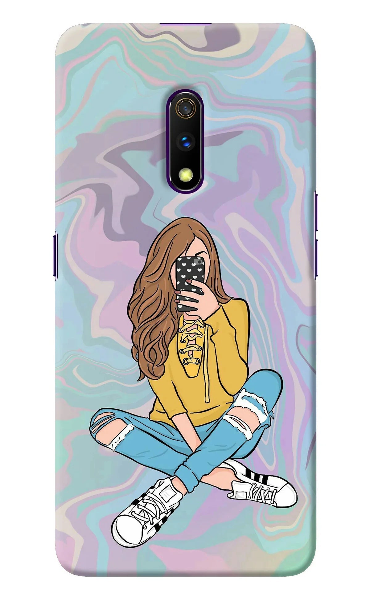 Selfie Girl Realme X Back Cover