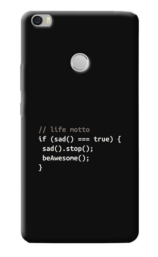 Life Motto Code Mi Max Back Cover