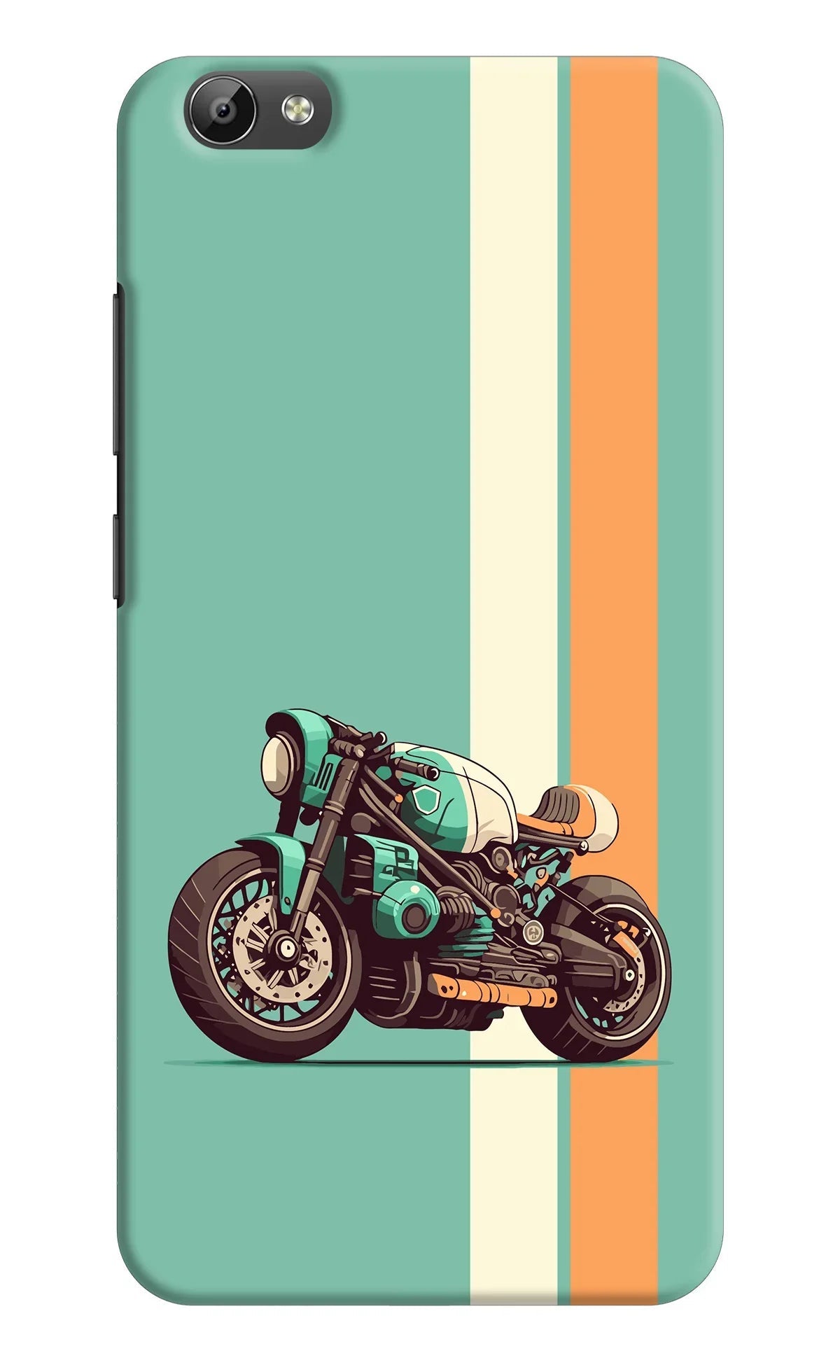 Striped Moto Drift Vivo Y66 Back Cover