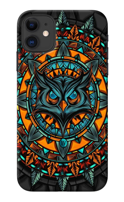Angry Owl Art iPhone 11 Back Cover