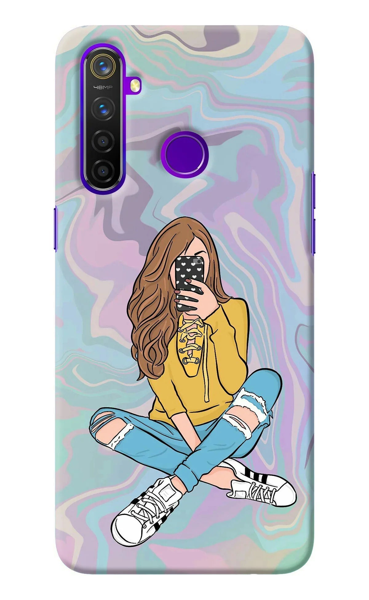 Selfie Girl Realme 5 Pro Back Cover
