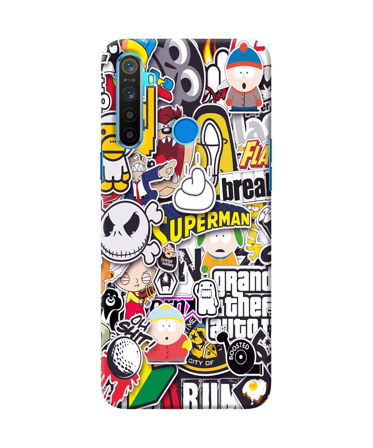 Sticker Bomb Realme 5/5i/5s Back Cover