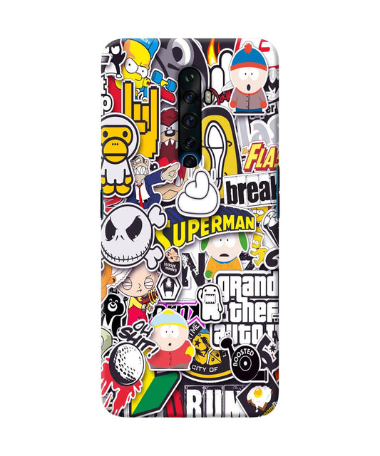 Sticker Bomb Oppo Reno2 Z Back Cover