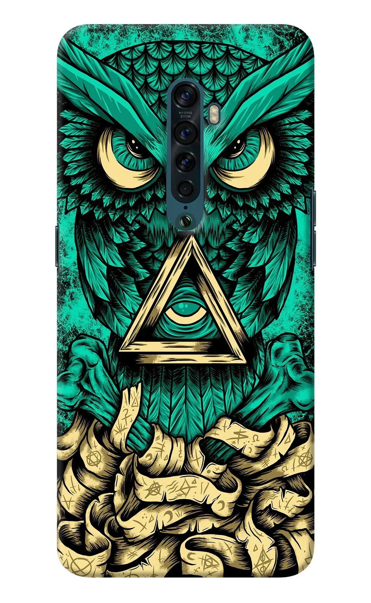 Green Owl Oppo Reno2 Back Cover