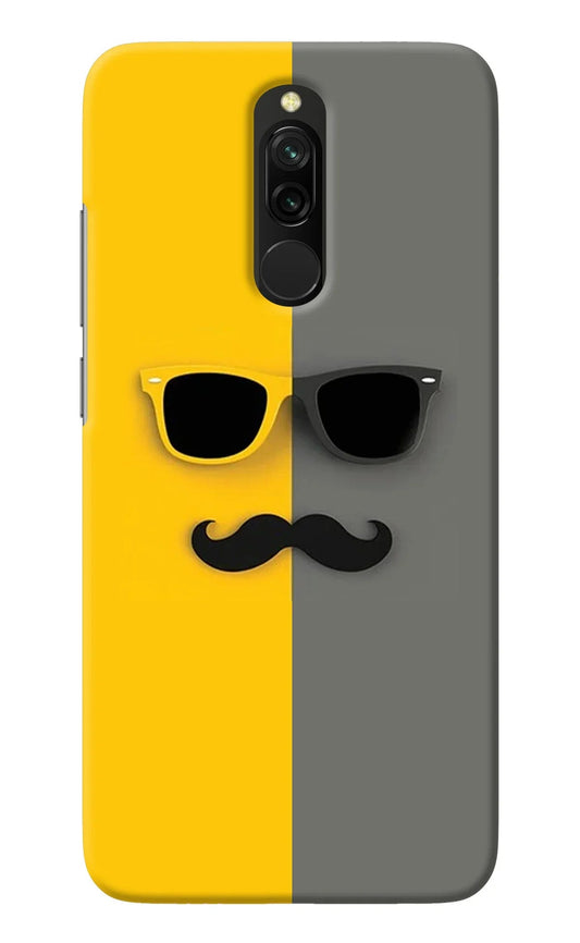 Sunglasses with Mustache Redmi 8 Back Cover