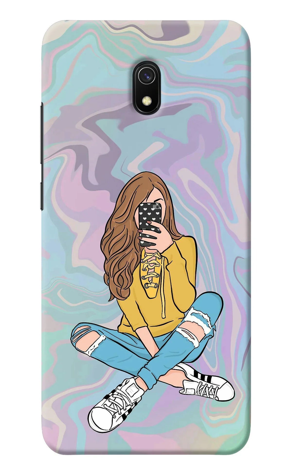 Selfie Girl Redmi 8A Back Cover