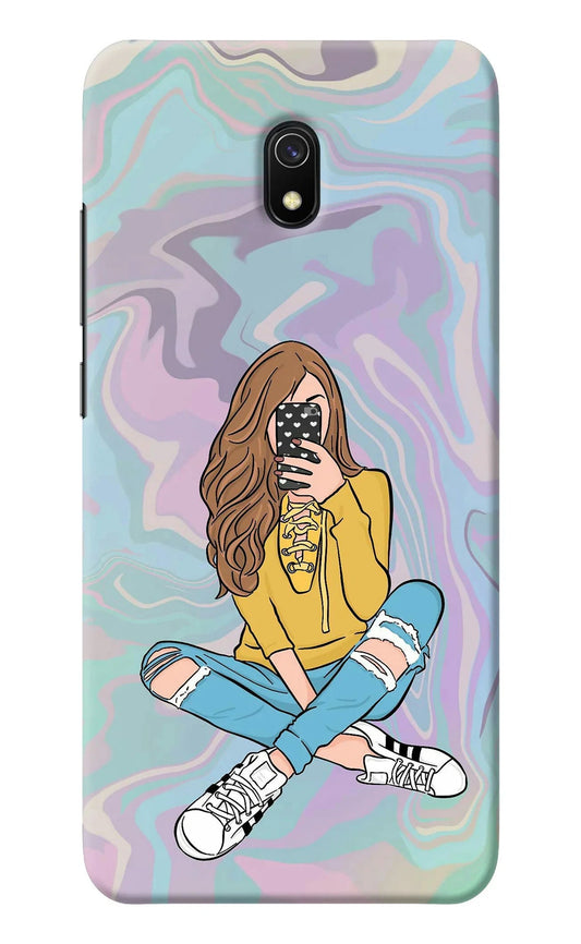Selfie Girl Redmi 8A Back Cover