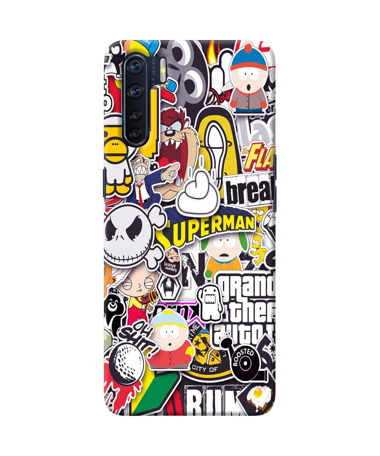 Sticker Bomb Oppo F15 Back Cover