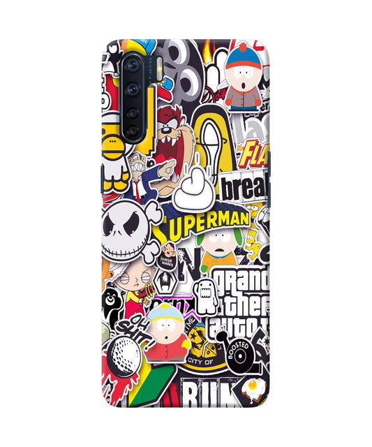 Sticker Bomb Oppo F15 Back Cover