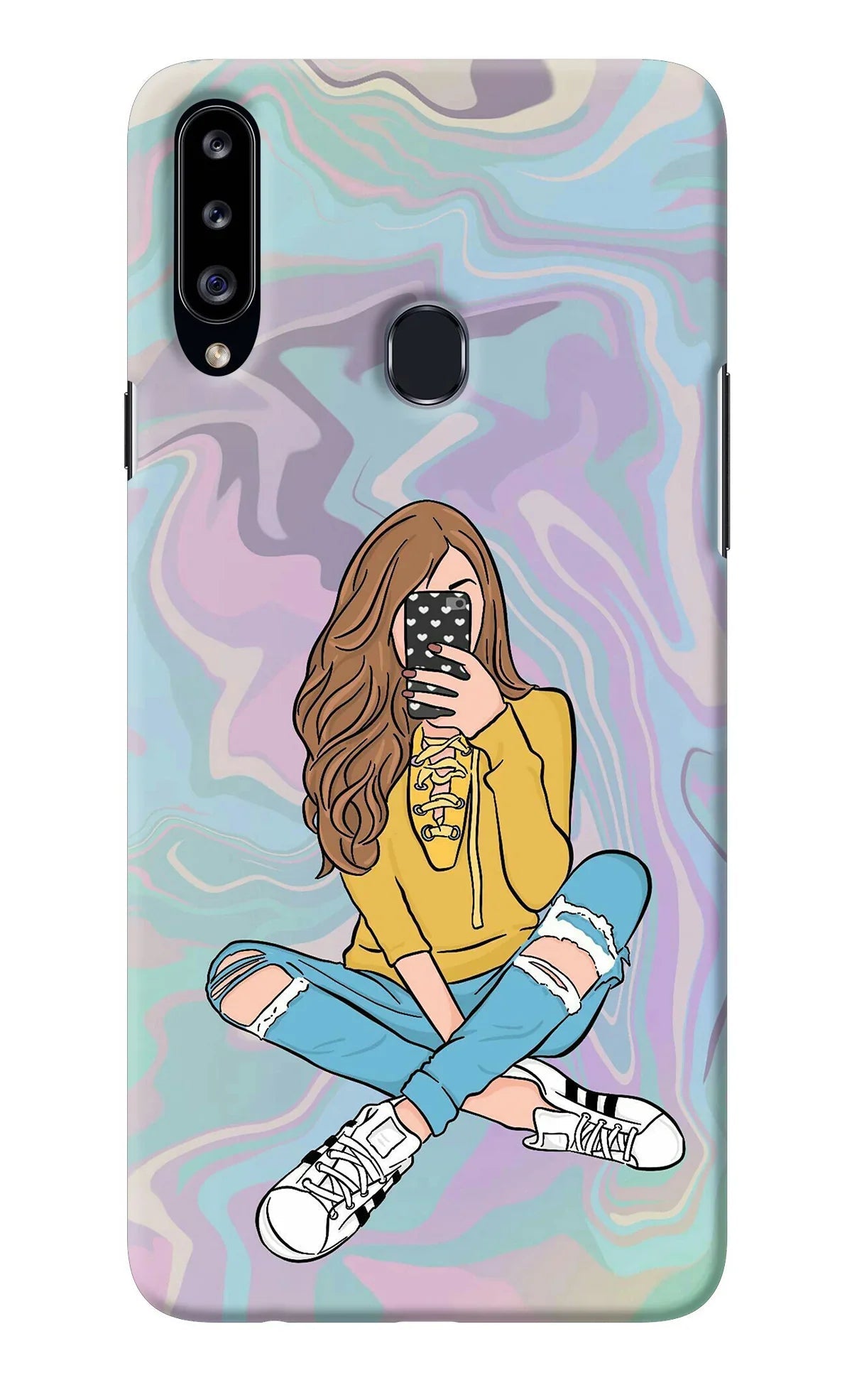 Selfie Girl Samsung A20s Back Cover
