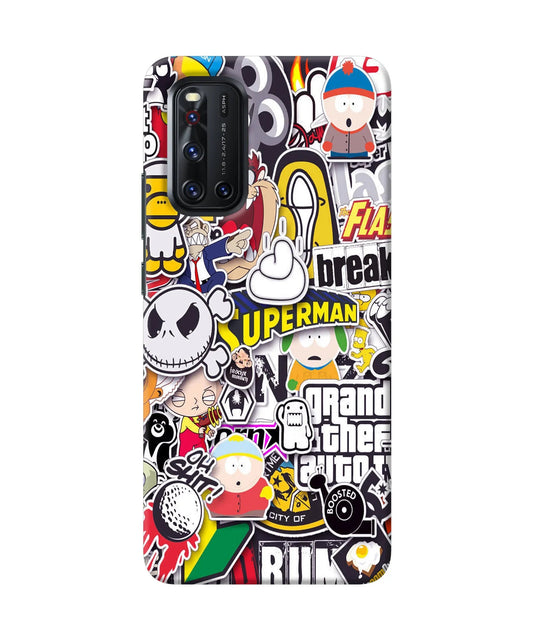 Sticker Bomb Vivo V19 Back Cover