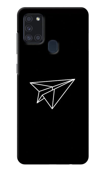 Paper Plane White Samsung A21s Back Cover