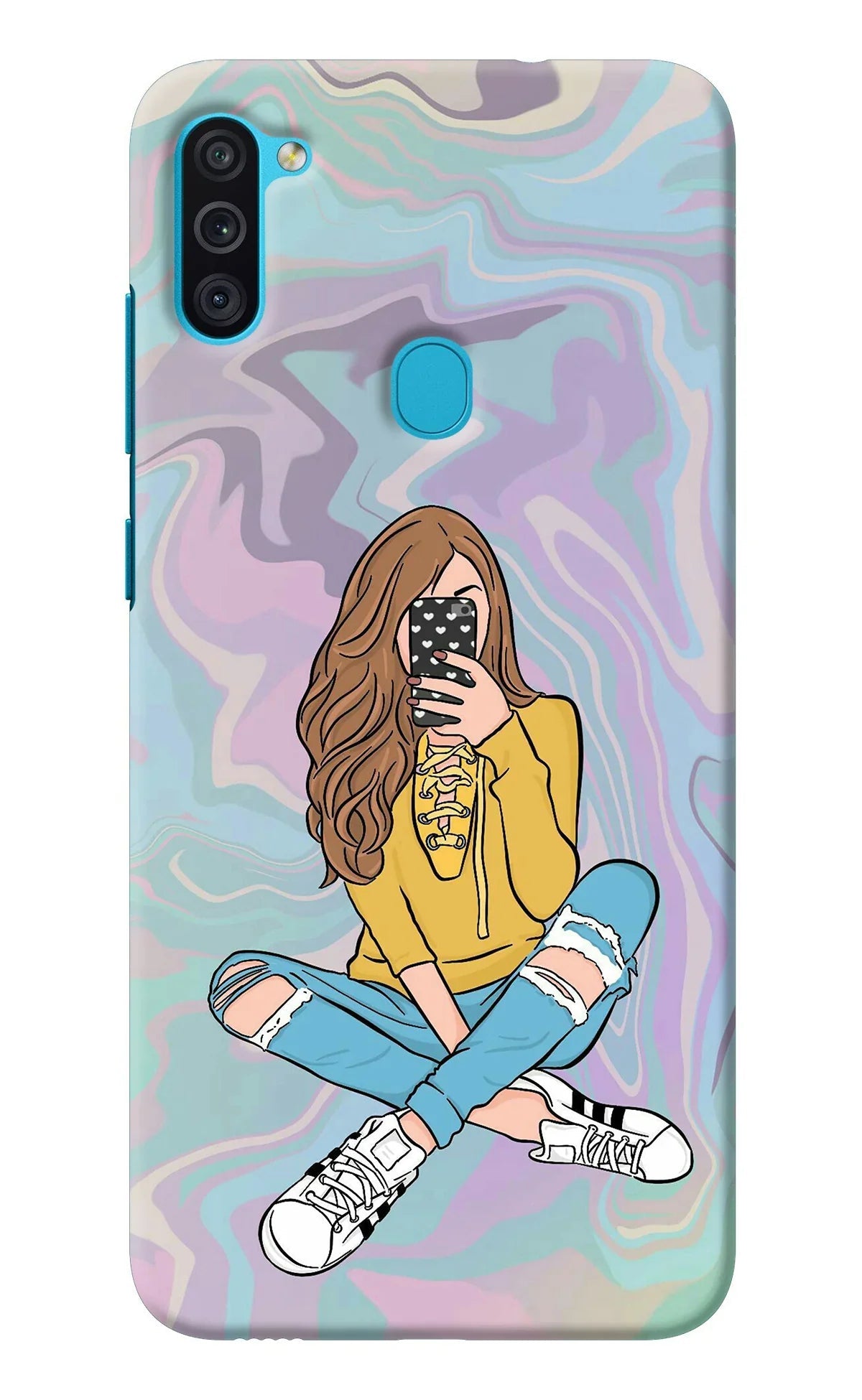 Selfie Girl Samsung M11 Back Cover