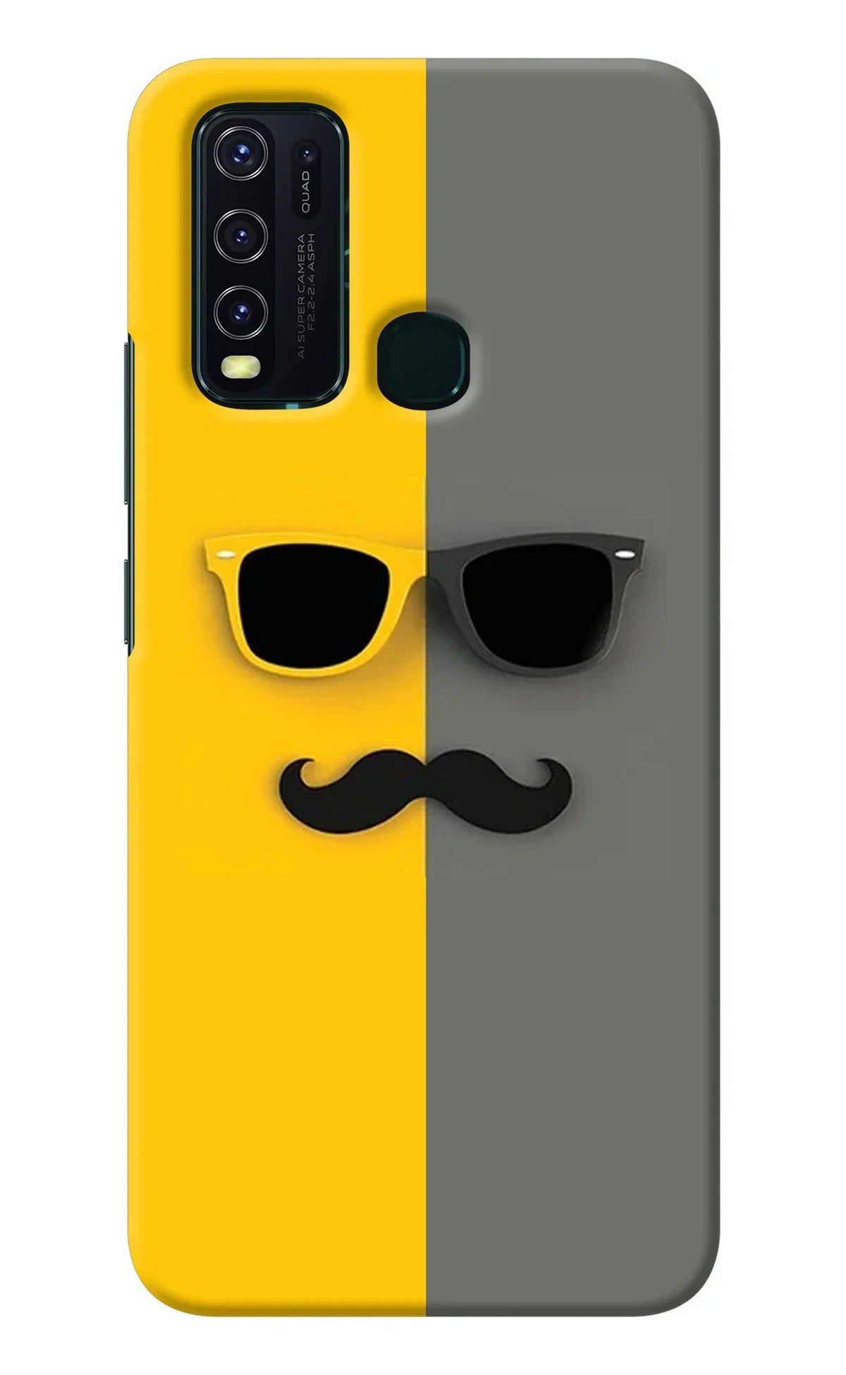 Sunglasses with Mustache Vivo Y30/Y50 Back Cover