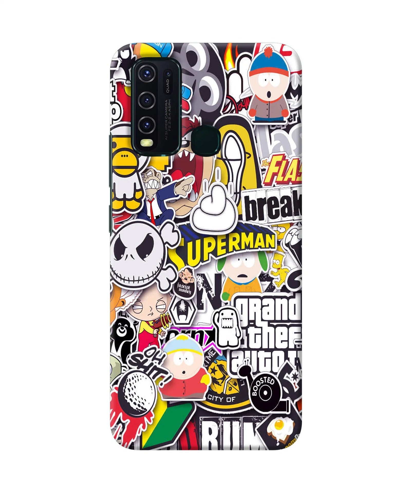 Sticker Bomb Vivo Y30/Y50 Back Cover