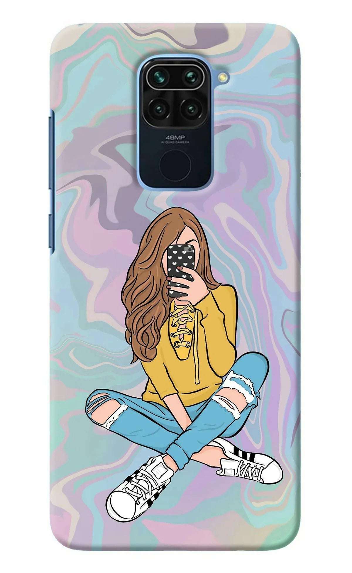 Selfie Girl Redmi Note 9 Back Cover
