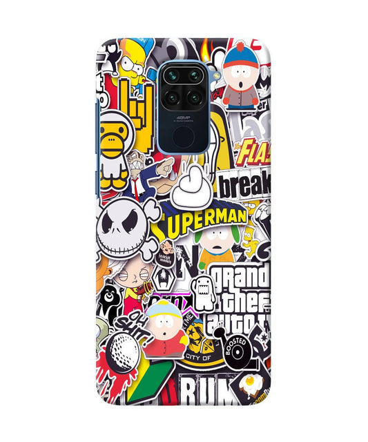 Sticker Bomb Redmi Note 9 Back Cover