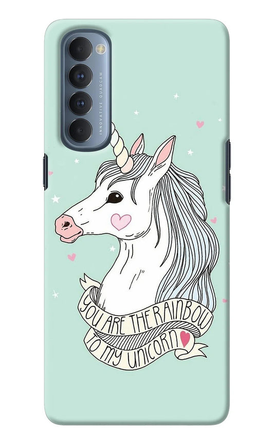 Unicorn Wallpaper Oppo Reno4 Pro Back Cover