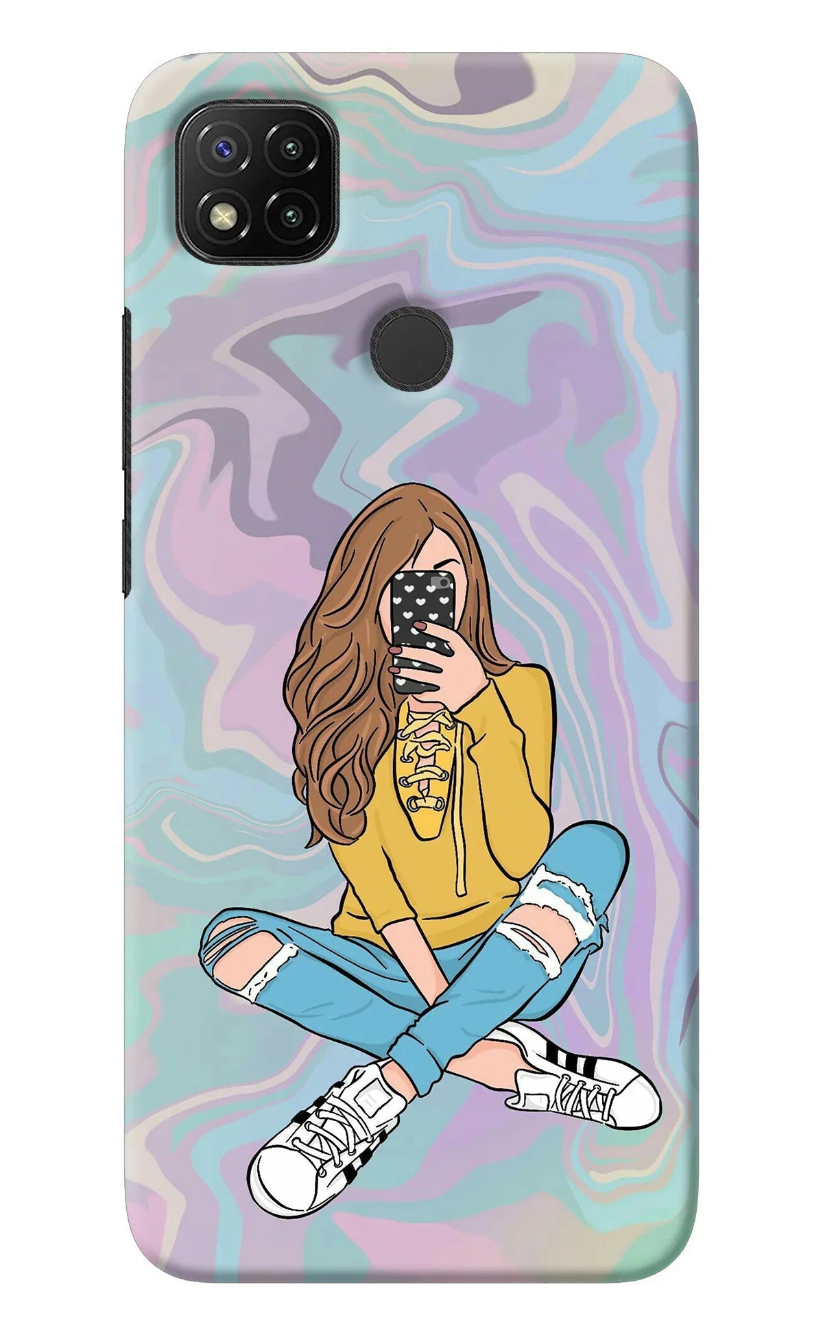 Selfie Girl Redmi 9 Back Cover