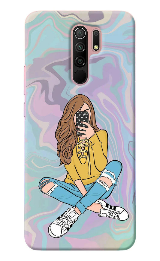 Selfie Girl Redmi 9 Prime/Poco M2/M2 reloaded Back Cover