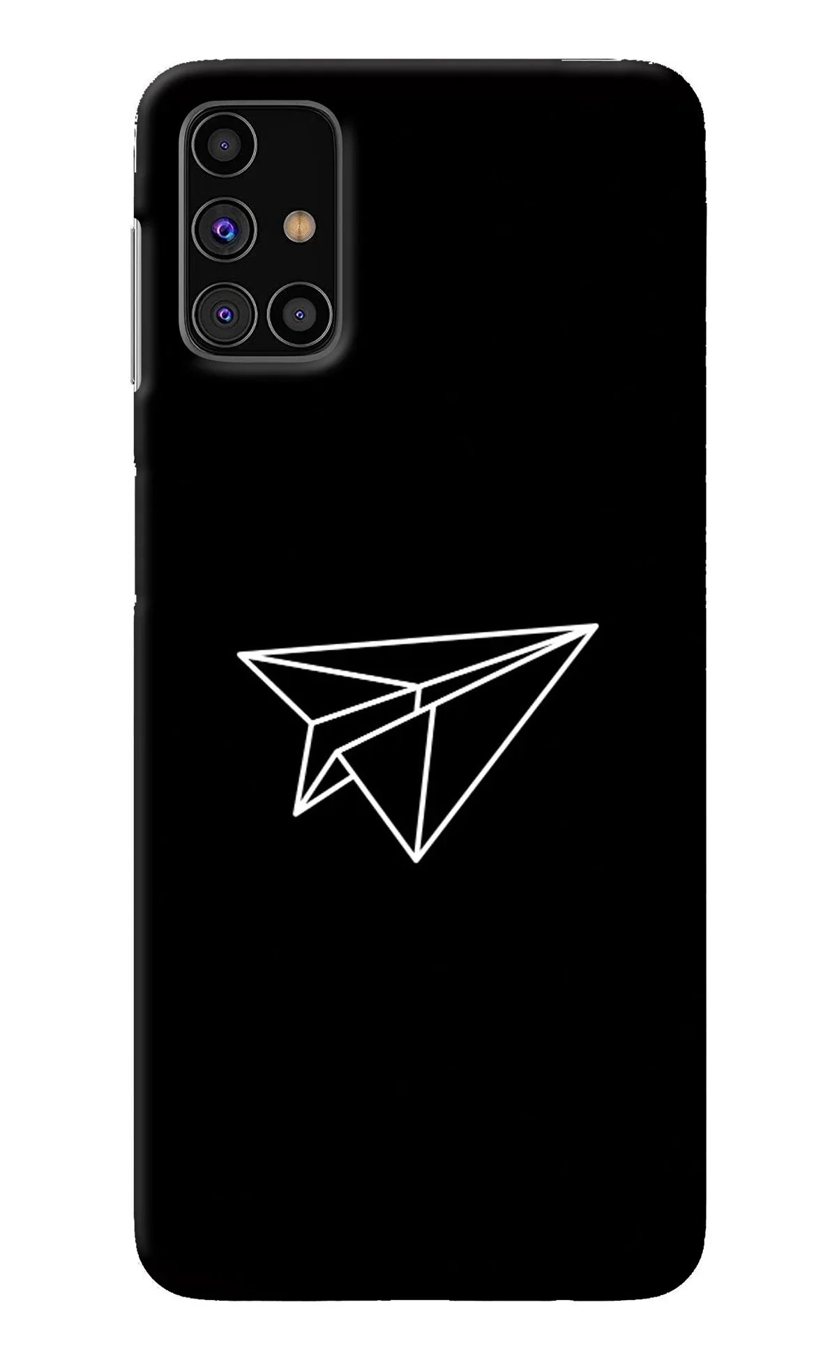 Paper Plane White Samsung M31s Back Cover
