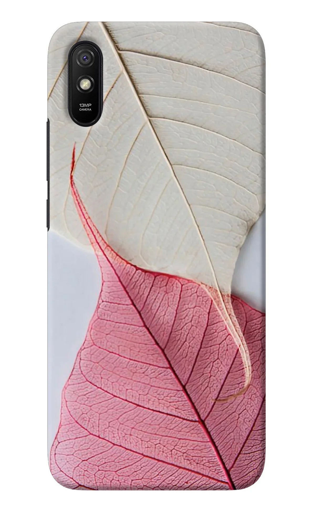 White Pink Leaf Redmi 9A/9i Back Cover