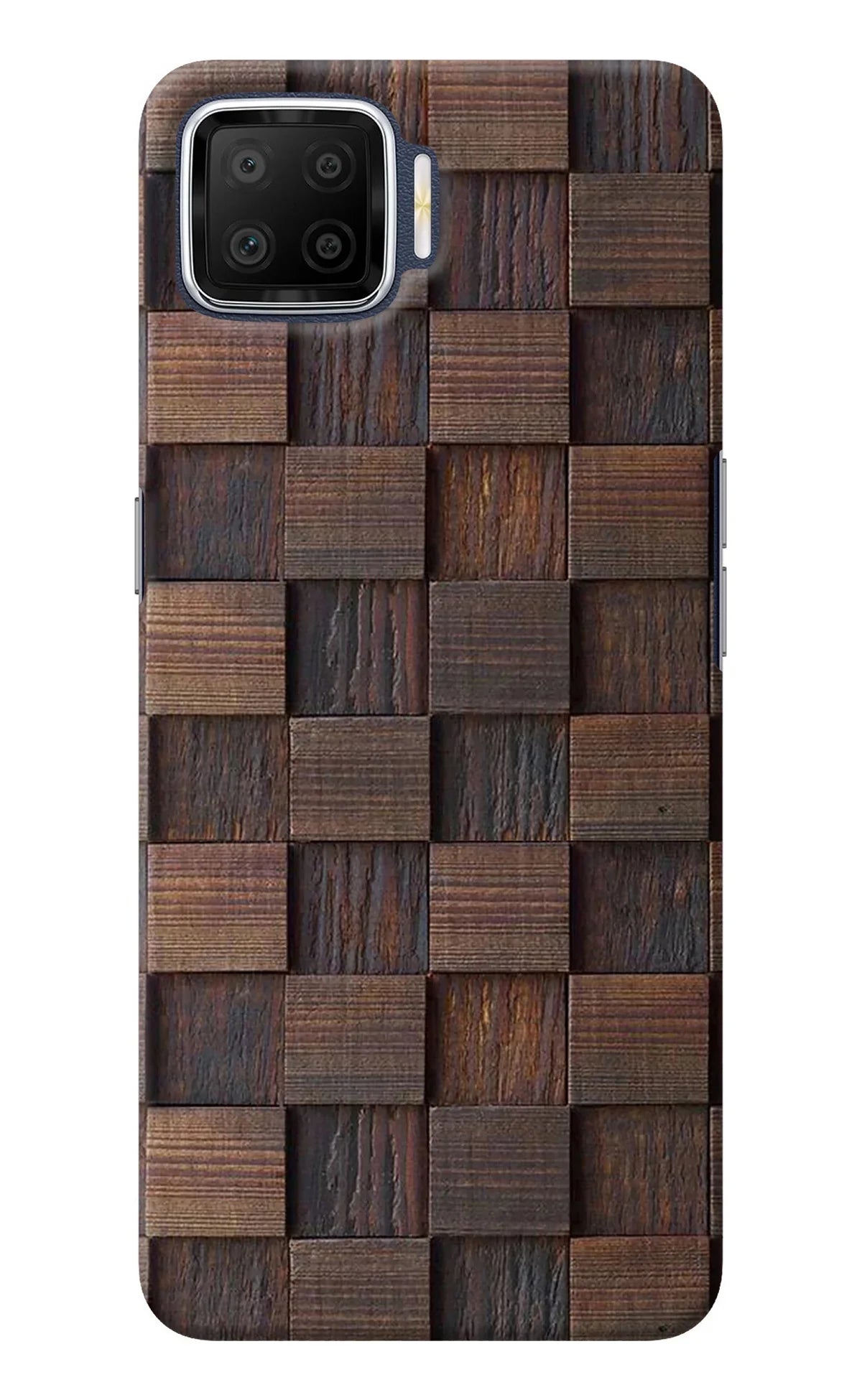 Wooden Cube Design Oppo F17 Back Cover