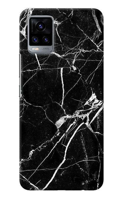 Black Marble Pattern Vivo V20 Back Cover
