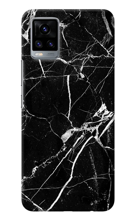 Black Marble Pattern Vivo V20 Back Cover