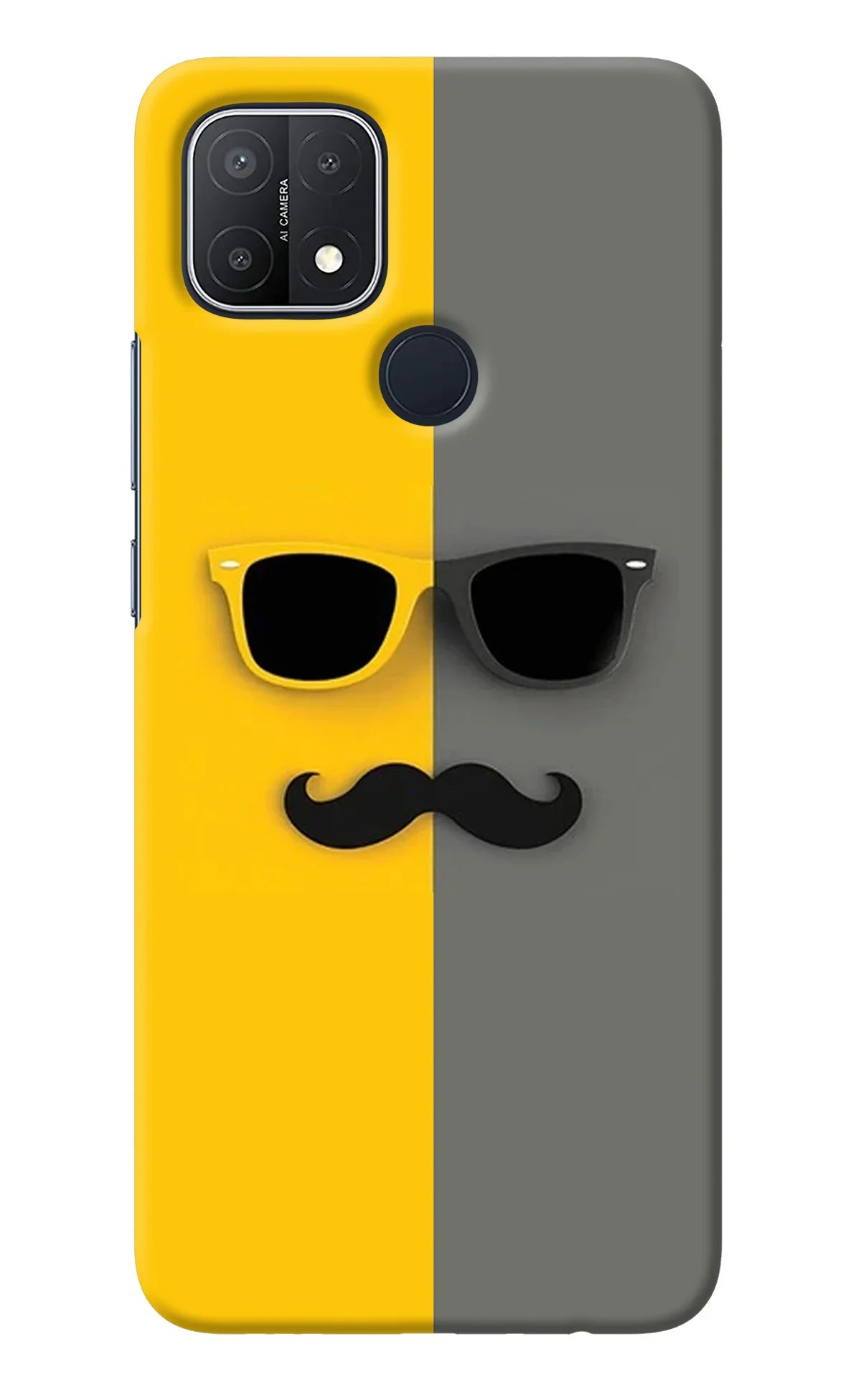 Sunglasses with Mustache Oppo A15/A15s Back Cover