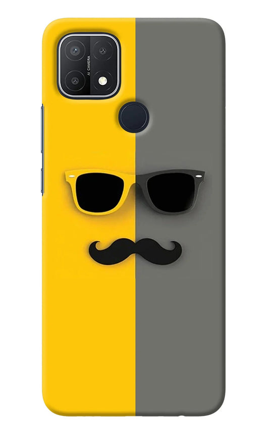 Sunglasses with Mustache Oppo A15/A15s Back Cover