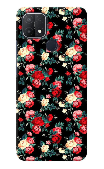 Rose Pattern Oppo A15/A15s Back Cover